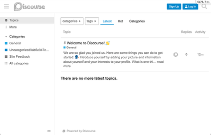 Discourse loaded in codespace environment